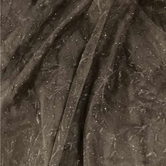 Jj’s House a-line V-neck floor length tulle prom dress with lace beading sequins - Picture 9 of 16